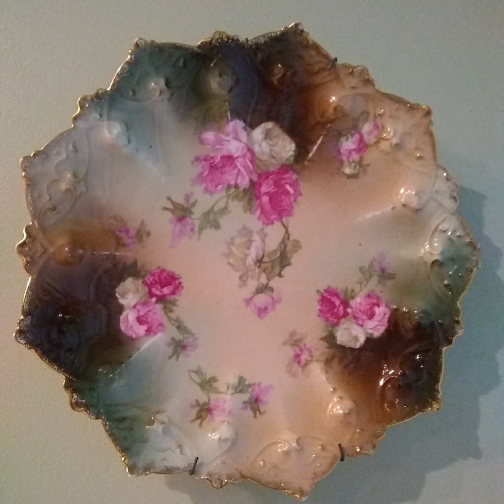 Vintage MZ Austria Scalloped Porcelain Plate Wall